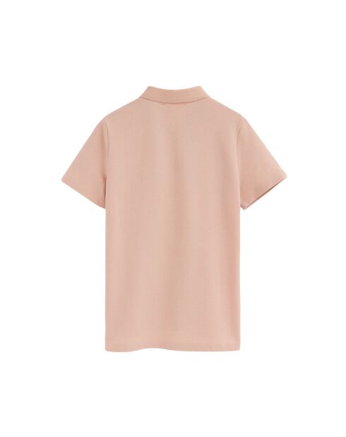 Anne Kurzarm-Poloshirt aus Baumwolle in Hellrosa