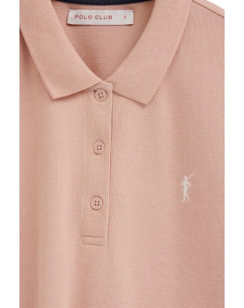 Anne Kurzarm-Poloshirt aus Baumwolle in Hellrosa