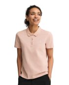 Anne Kurzarm-Poloshirt aus Baumwolle in Hellrosa