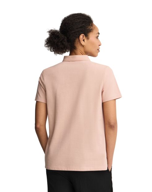 Anne Kurzarm-Poloshirt aus Baumwolle in Hellrosa