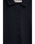 Marineblauwe polo met lange mouwen Coralie