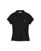 Polo Adèle a manica corta in cotone nero