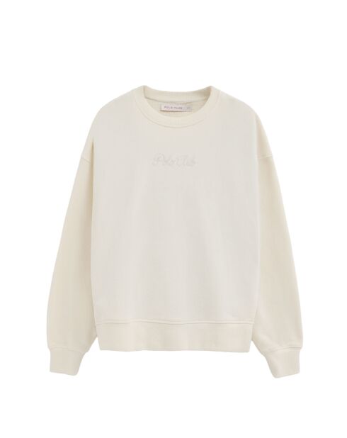 Felpa Roxane in cotone ecru