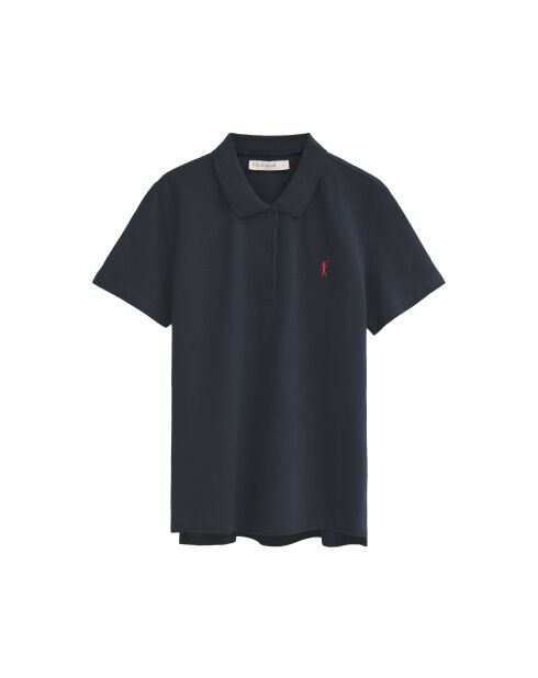 Polo à manches courtes en coton Anna navy