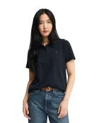 Anna kurzärmliges Poloshirt aus Baumwolle, marineblau