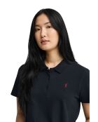 Anna kurzärmliges Poloshirt aus Baumwolle, marineblau