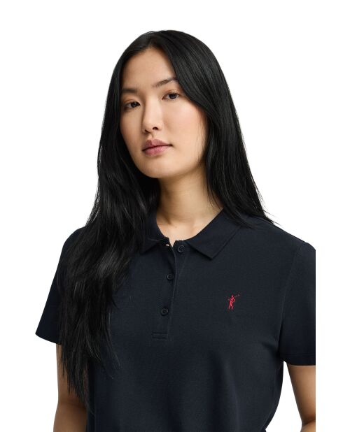 Polo à manches courtes en coton Anna navy