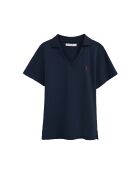 Bérénice marineblaues Kurzarm-Poloshirt aus Baumwolle