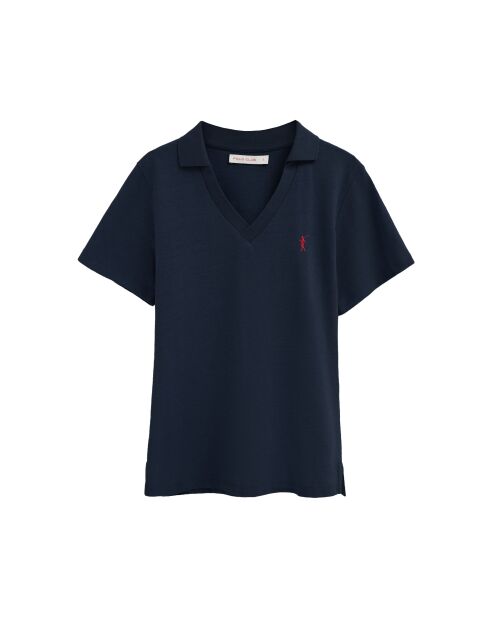 Bérénice marineblaues Kurzarm-Poloshirt aus Baumwolle