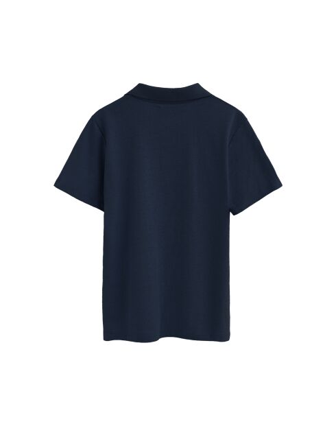 Bérénice marineblaues Kurzarm-Poloshirt aus Baumwolle