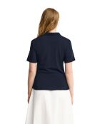 Bérénice marineblaues Kurzarm-Poloshirt aus Baumwolle