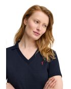 Bérénice marineblaues Kurzarm-Poloshirt aus Baumwolle