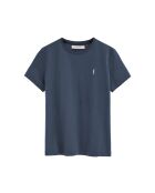 Jeansblaues Kurzarm-T-Shirt Elise aus Baumwolle