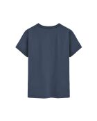 Jeansblaues Kurzarm-T-Shirt Elise aus Baumwolle