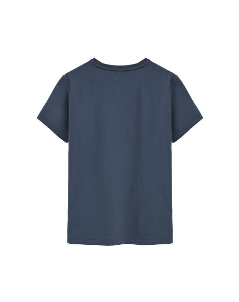 Jeansblaues Kurzarm-T-Shirt Elise aus Baumwolle