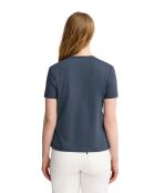 Jeansblaues Kurzarm-T-Shirt Elise aus Baumwolle