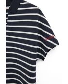 Clémence navy-ecru polo met korte mouwen
