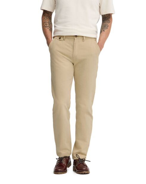 Beige katoenen chinobroek Sean