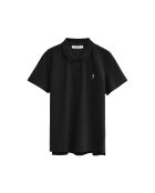 Polo Angèle a manica corta in cotone nero