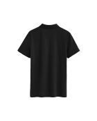 Polo Angèle a manica corta in cotone nero