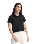 Polo Angèle a manica corta in cotone nero