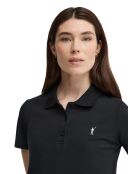 Polo Angèle a manica corta in cotone nero