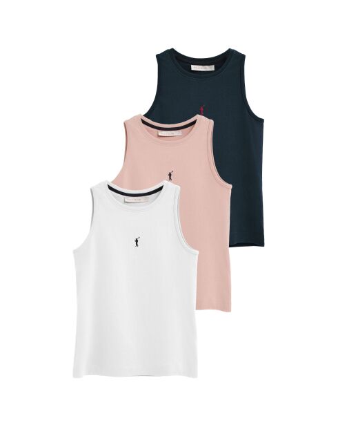 Set aus 3 mehrfarbigen Margot-Baumwoll-Tanktops