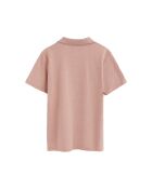 Camille lichtroze katoenen poloshirt met korte mouwen