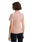 Camille lichtroze katoenen poloshirt met korte mouwen