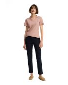 Camille lichtroze katoenen poloshirt met korte mouwen