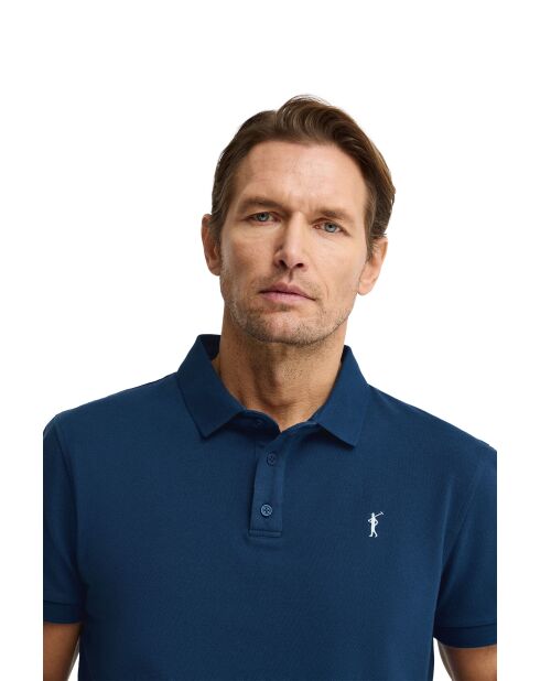 Polo à manches courtes en coton Cédric indigo blue