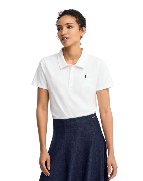 Chloé weißes Kurzarm-Poloshirt aus Baumwolle