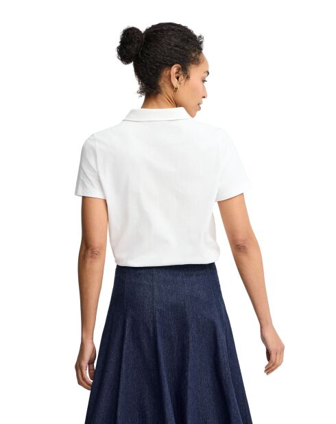 Chloé weißes Kurzarm-Poloshirt aus Baumwolle