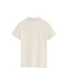 Ecrufarbenes Kurzarm-Poloshirt Constance aus Baumwolle