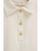 Ecrufarbenes Kurzarm-Poloshirt Constance aus Baumwolle