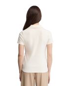 Ecrufarbenes Kurzarm-Poloshirt Constance aus Baumwolle
