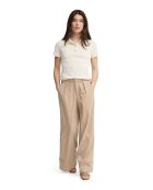 Ecrufarbenes Kurzarm-Poloshirt Constance aus Baumwolle