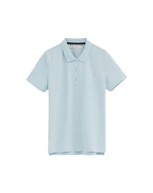 Blaues Kurzarm-Poloshirt Audrey aus Baumwolle