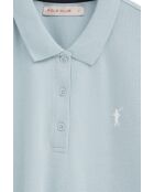 Blaues Kurzarm-Poloshirt Audrey aus Baumwolle