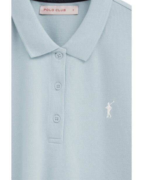 Blaues Kurzarm-Poloshirt Audrey aus Baumwolle