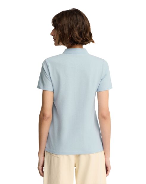 Blaues Kurzarm-Poloshirt Audrey aus Baumwolle