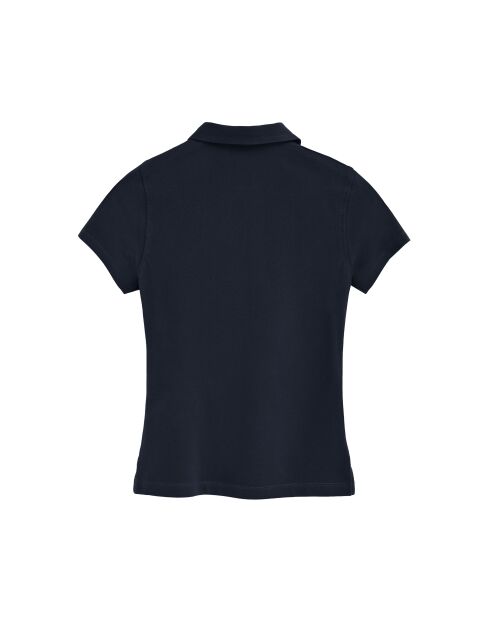 Agathe marineblaues Kurzarm-Poloshirt aus Baumwolle