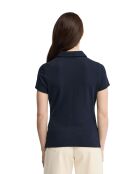 Agathe marineblaues Kurzarm-Poloshirt aus Baumwolle