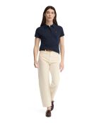 Agathe marineblaues Kurzarm-Poloshirt aus Baumwolle