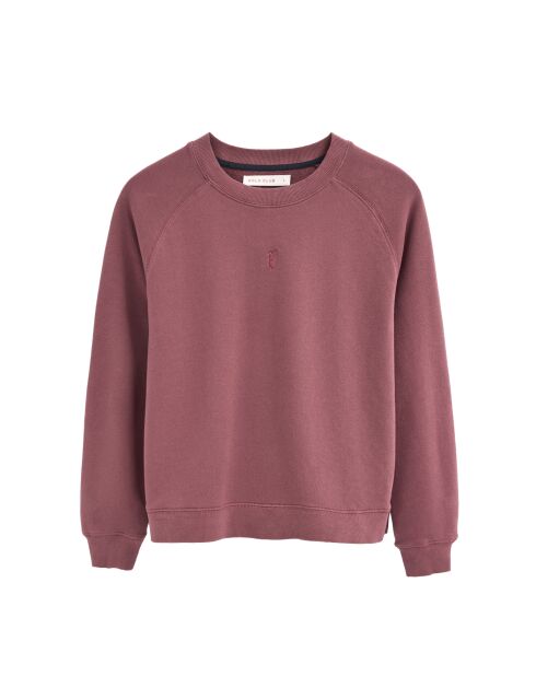 Sweat-shirt en coton Océane rose wine