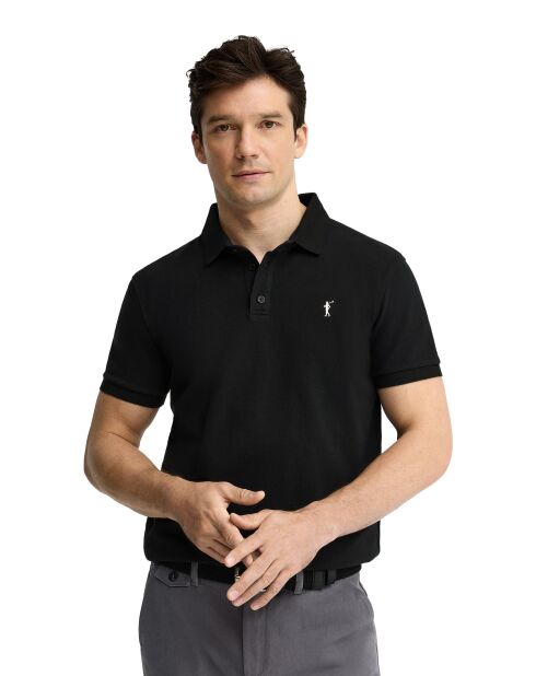 Polo Benjamin a manica corta in cotone nero