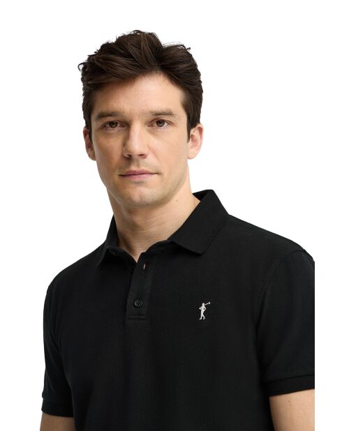 Polo Benjamin a manica corta in cotone nero
