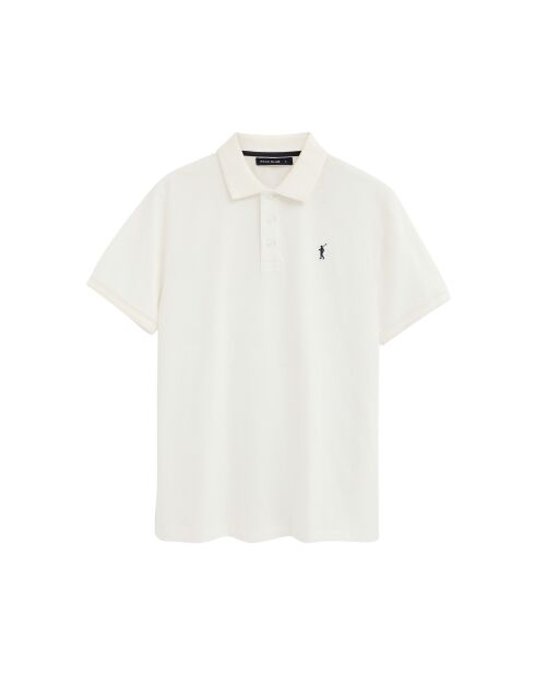 Polo Adrien a manica corta in cotone ecru