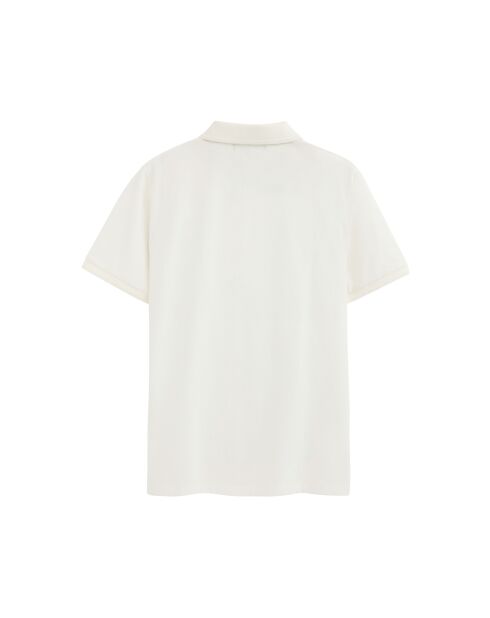 Polo Adrien a manica corta in cotone ecru