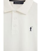 Polo Adrien a manica corta in cotone ecru